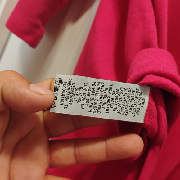 NWT Bob Mackie Wearable Art Pink Sequined Blouse Shirt Size 1X - Picture 4 of 7